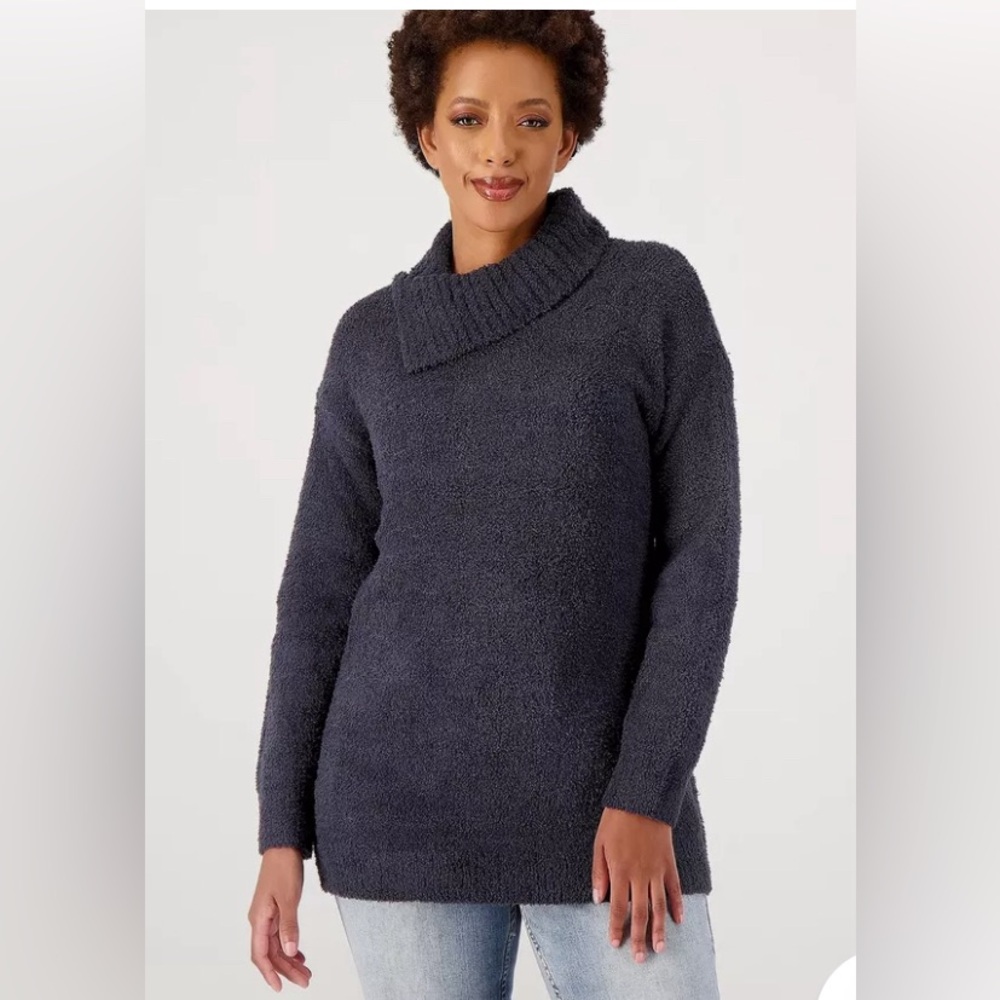 Barefoot Dreams CozyChic Cowl Neck Tunic Sweater NWT L